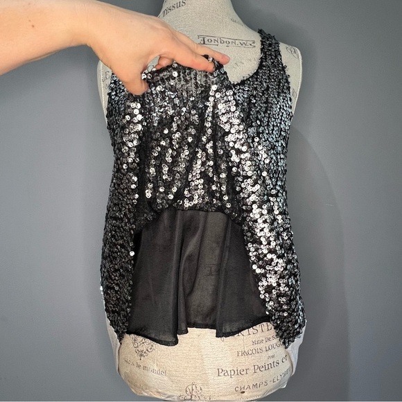 Vintage Havana Silver Sequin Sleeveless Tank Top size M in excellent condition - Picture 5 of 9
